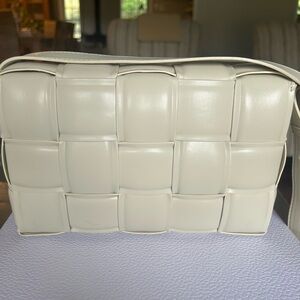 Cream Woven Crossbody Bag